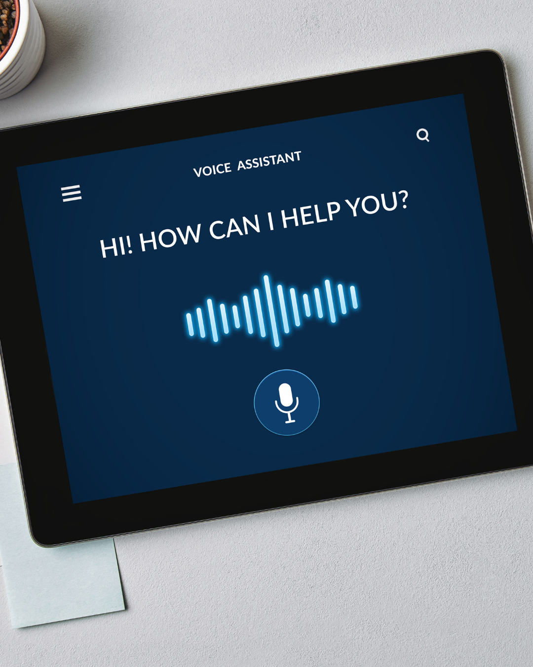 AI Assistance on a tablet screen